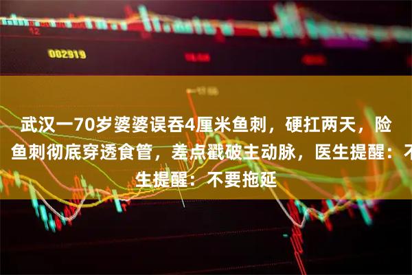 武汉一70岁婆婆误吞4厘米鱼刺，硬扛两天，险些丧命！鱼刺彻底穿透食管，差点戳破主动脉，医生提醒：不要拖延